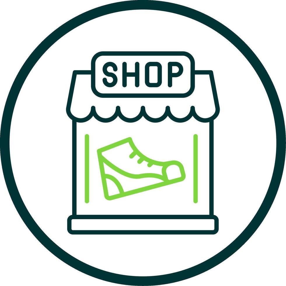 Shoe Shop Line Circle Icon Design vector