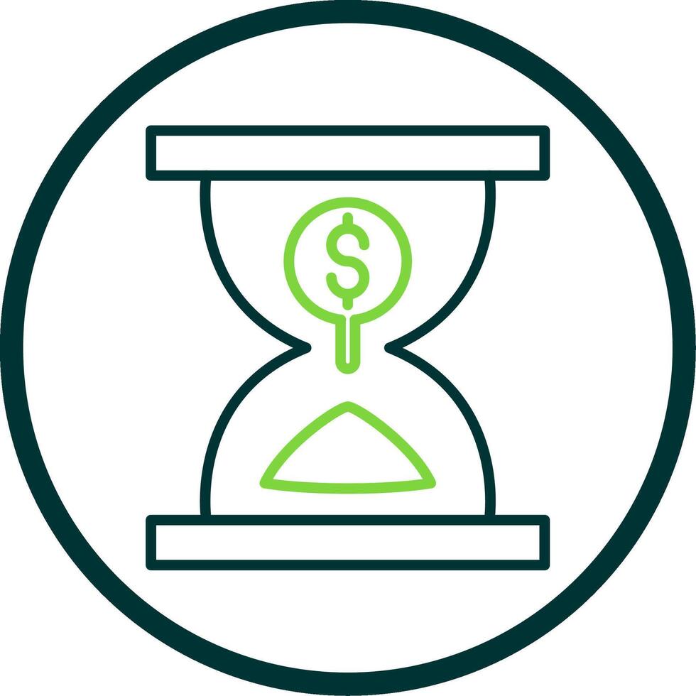 Sand Timer Line Circle Icon Design vector