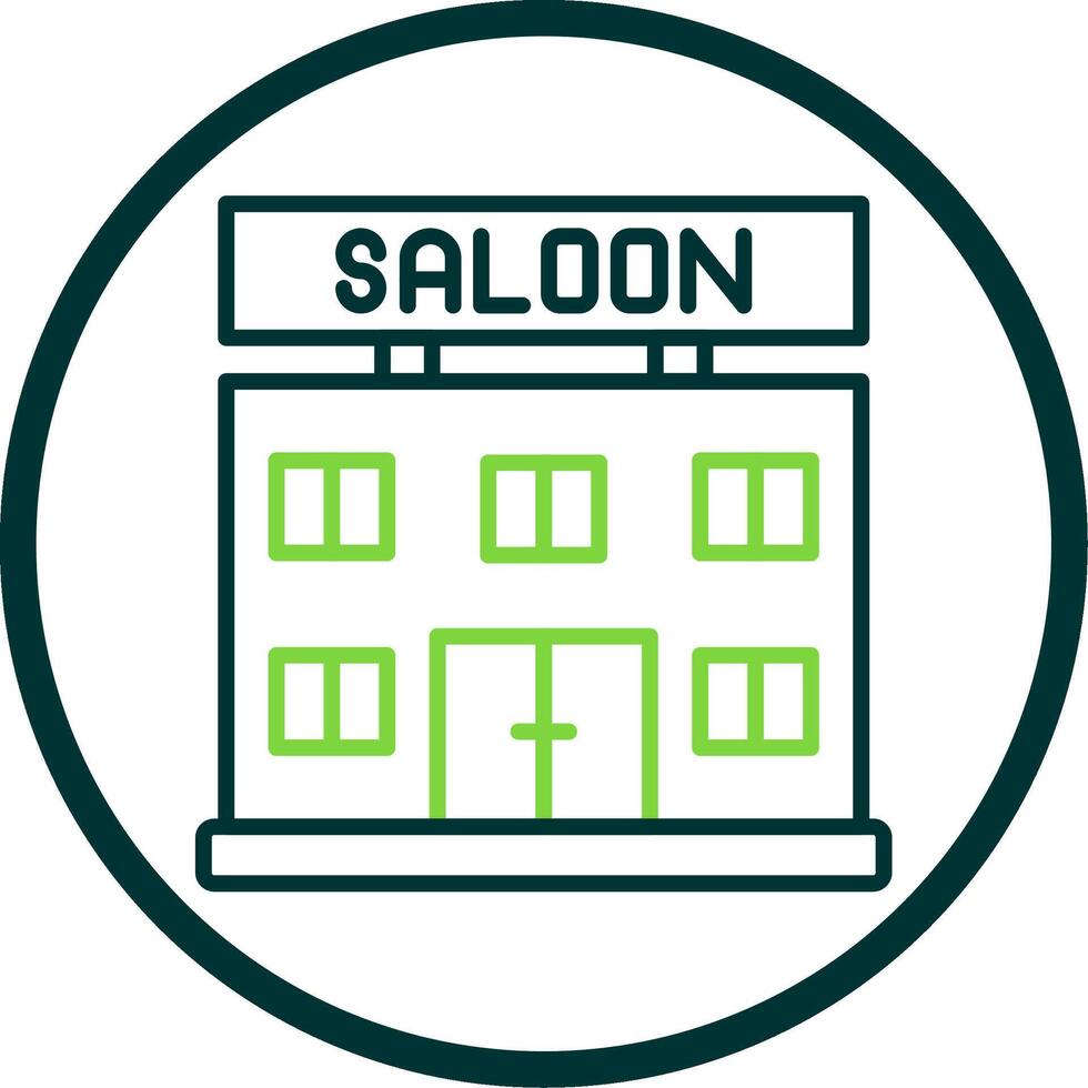 Saloon Line Circle Icon Design vector
