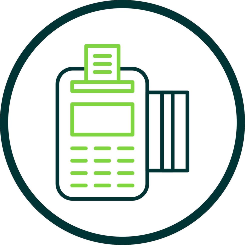 Pos Terminal Line Circle Icon Design vector