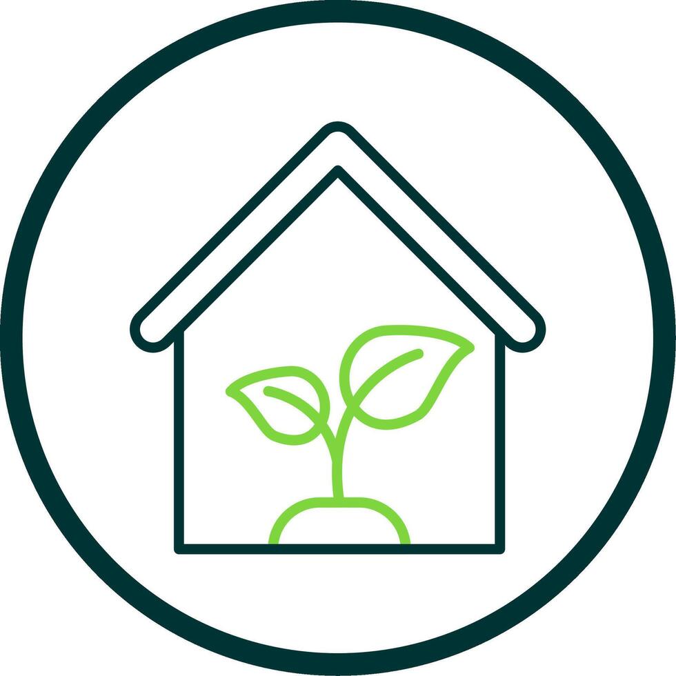 Greenhouse Line Circle Icon Design vector