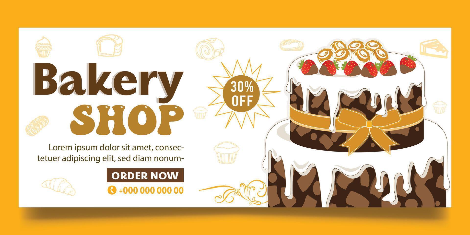 Cake banner design vector