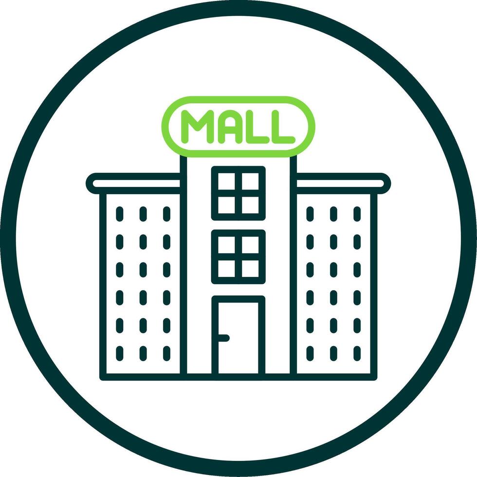 Shopping Mall Line Circle Icon Design vector