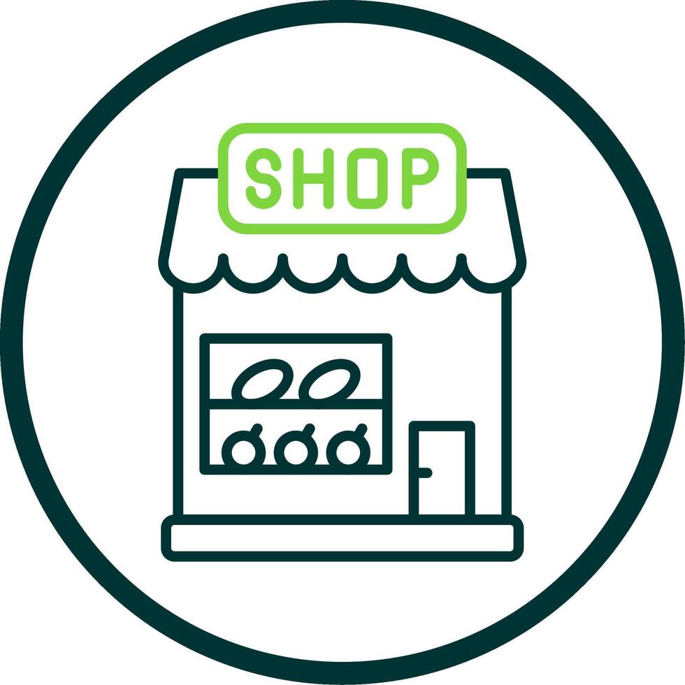 Ice Cream Shop Line Circle Icon Design vector