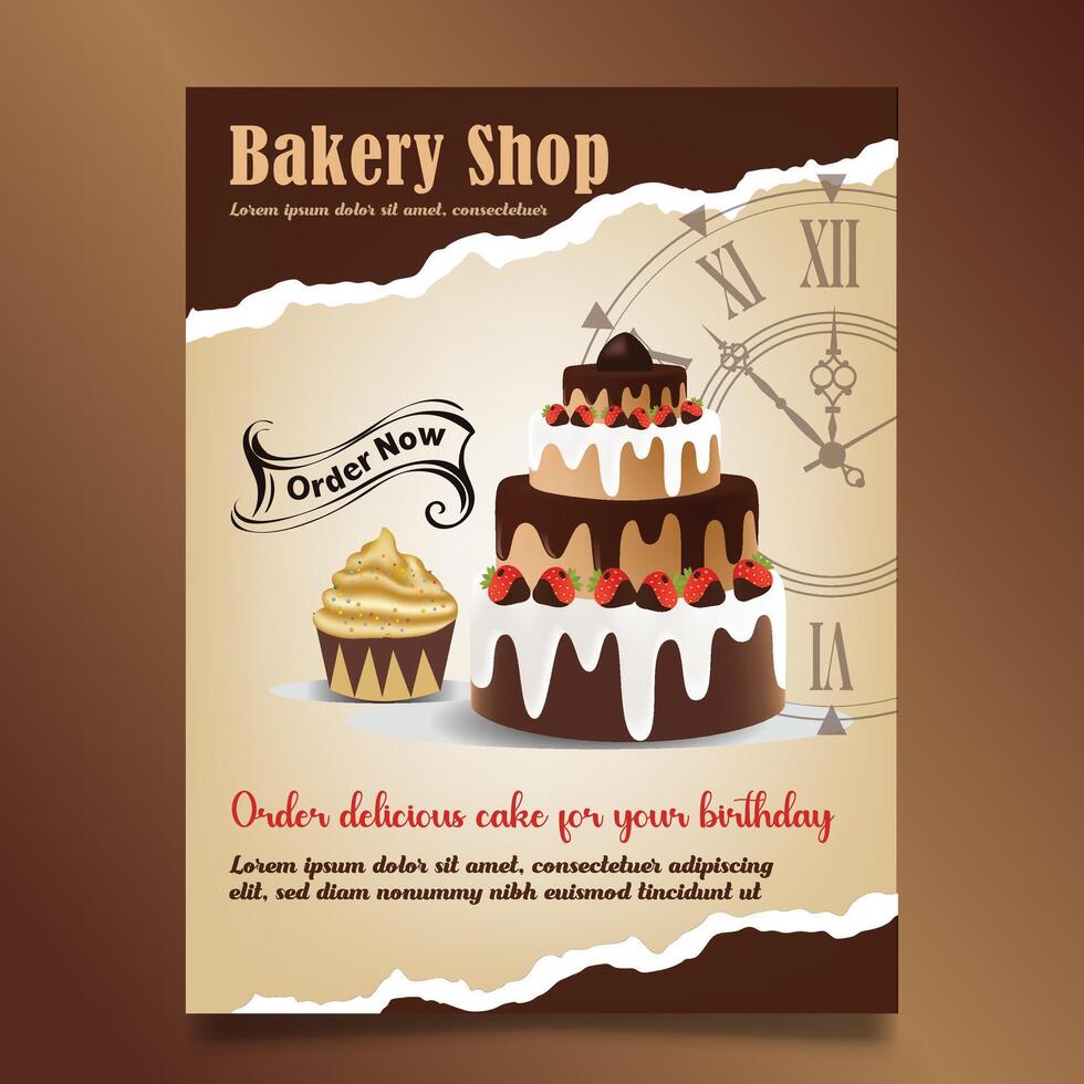 Cake banner design vector