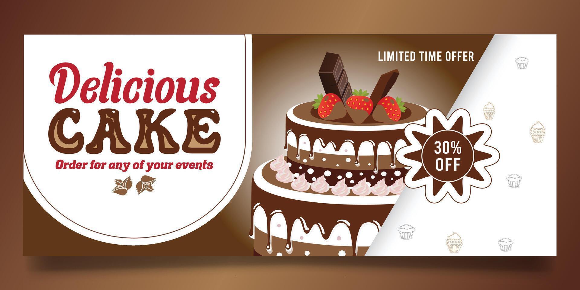 Cake banner design vector