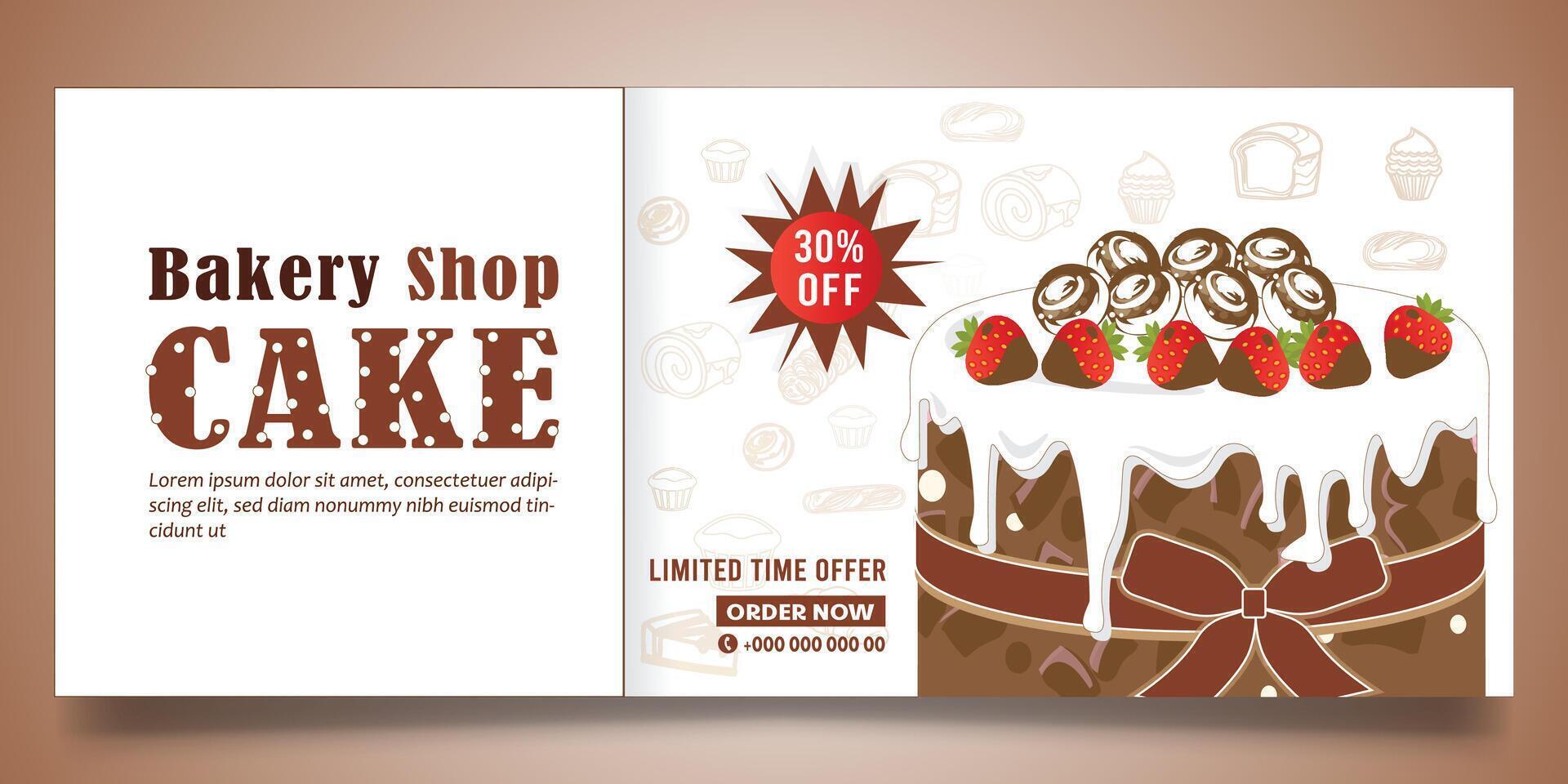 Cake banner design vector