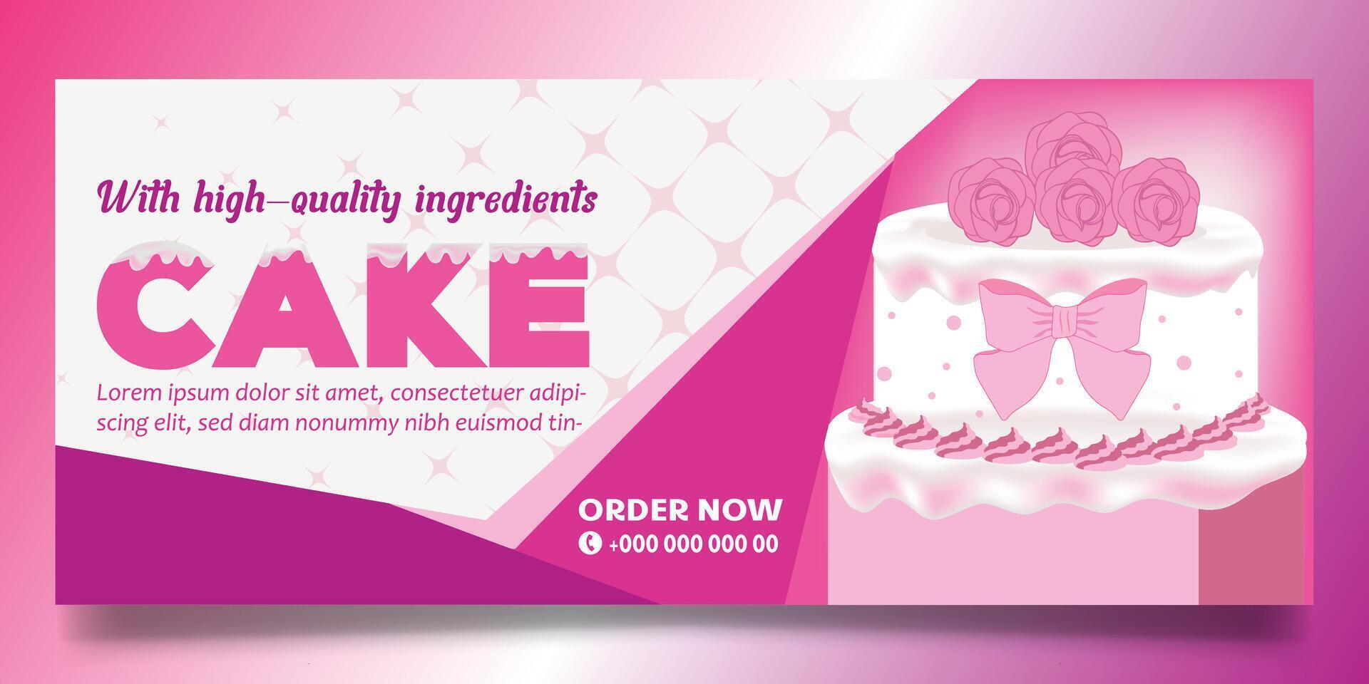 Cake banner design vector