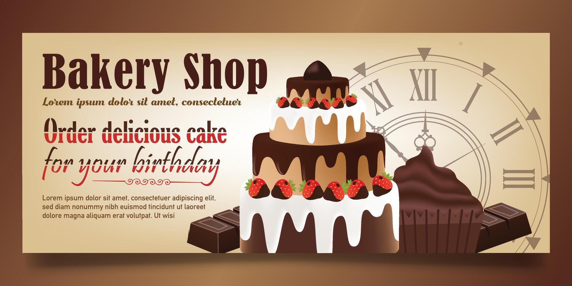 Cake banner design vector