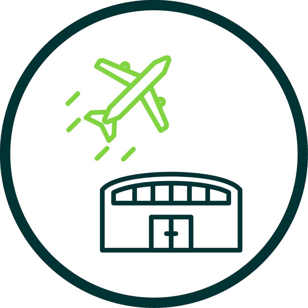 Airport Line Circle Icon Design vector