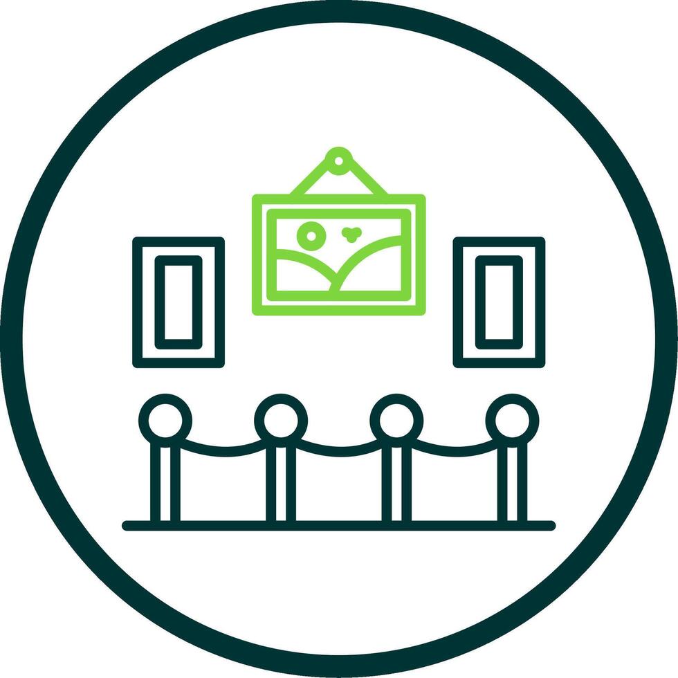 Art Gallery Line Circle Icon Design vector