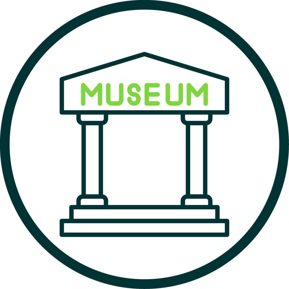Museum Line Circle Icon Design vector