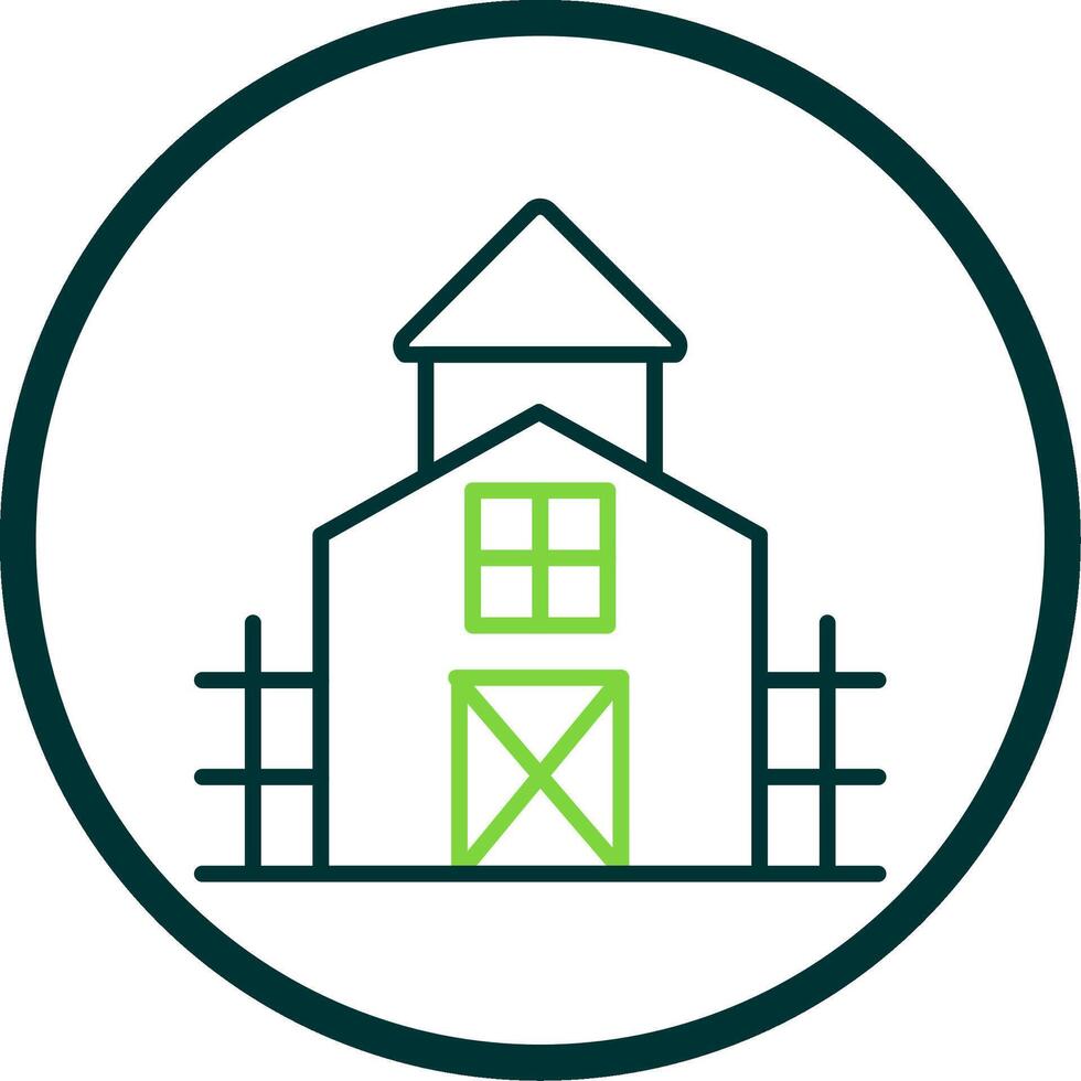 Farmhouse Line Circle Icon Design vector