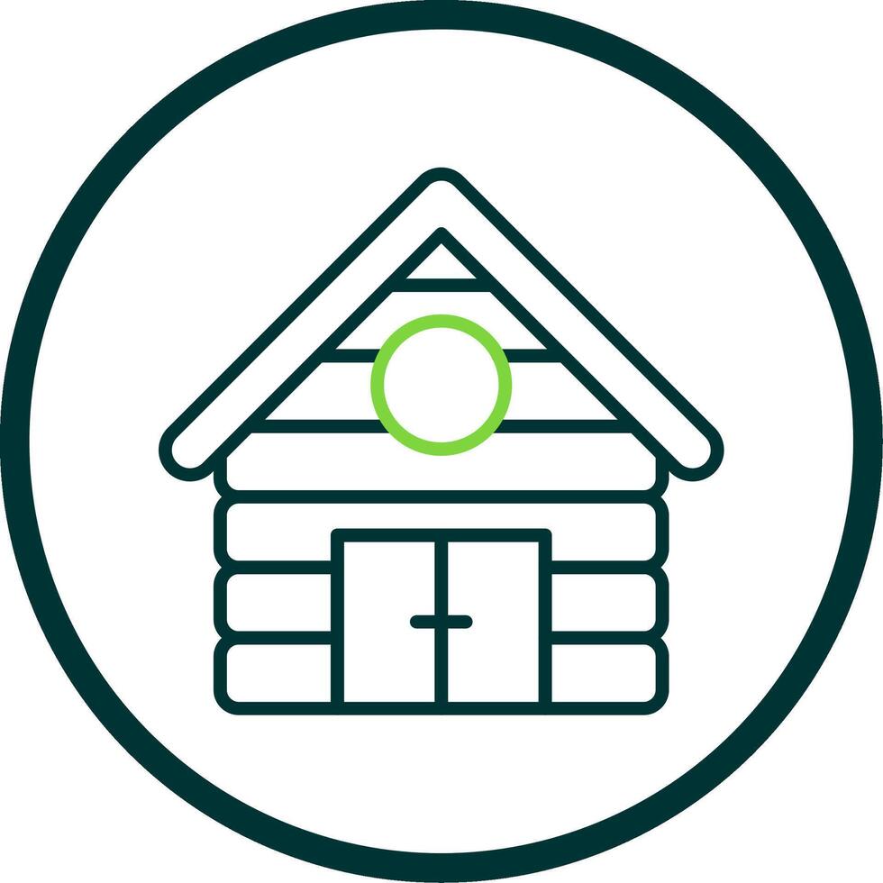 Cabin Line Circle Icon Design vector