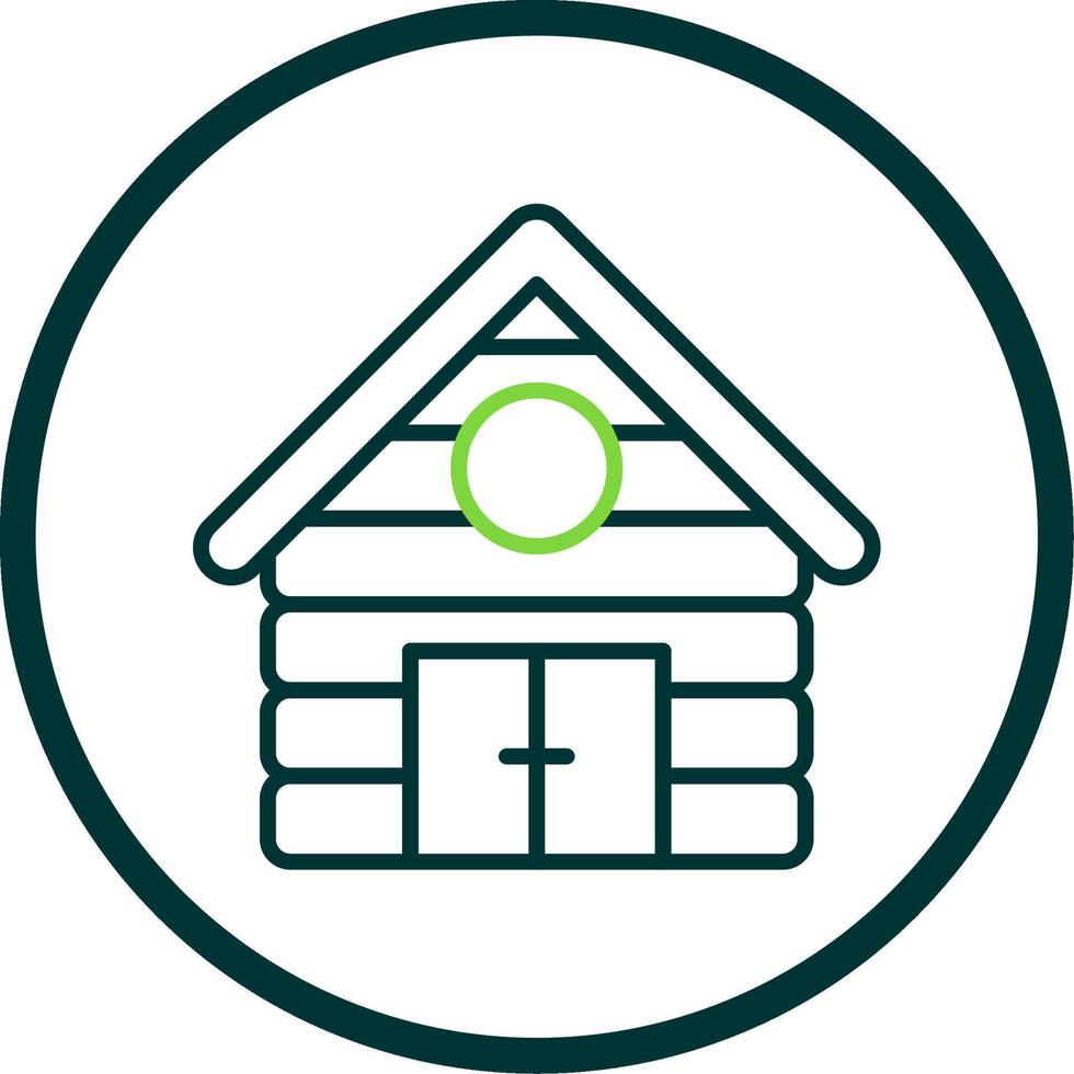 Cabin Line Circle Icon Design vector