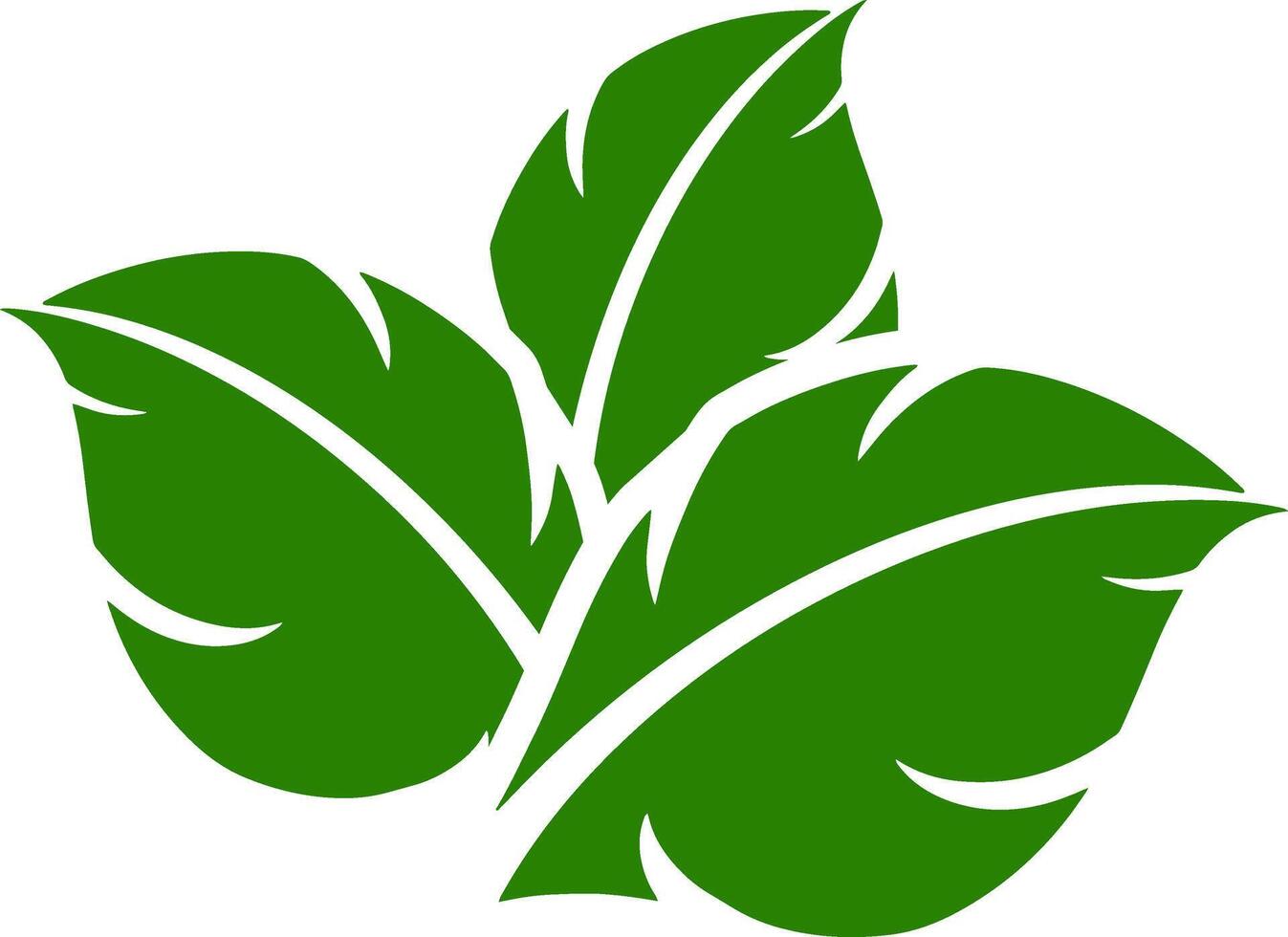 Stencil leaf icon Eco clipart Laurel vector