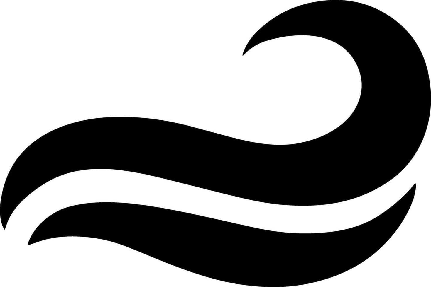 Doodle water wave clipart Hand drawn art Stencil vector