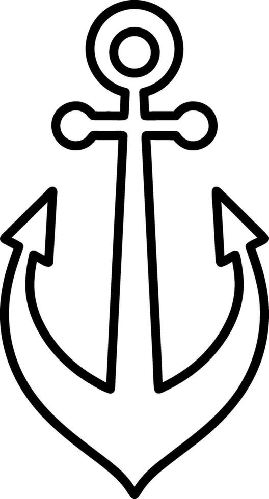 Sketch anchor clipart Sea symbol vector