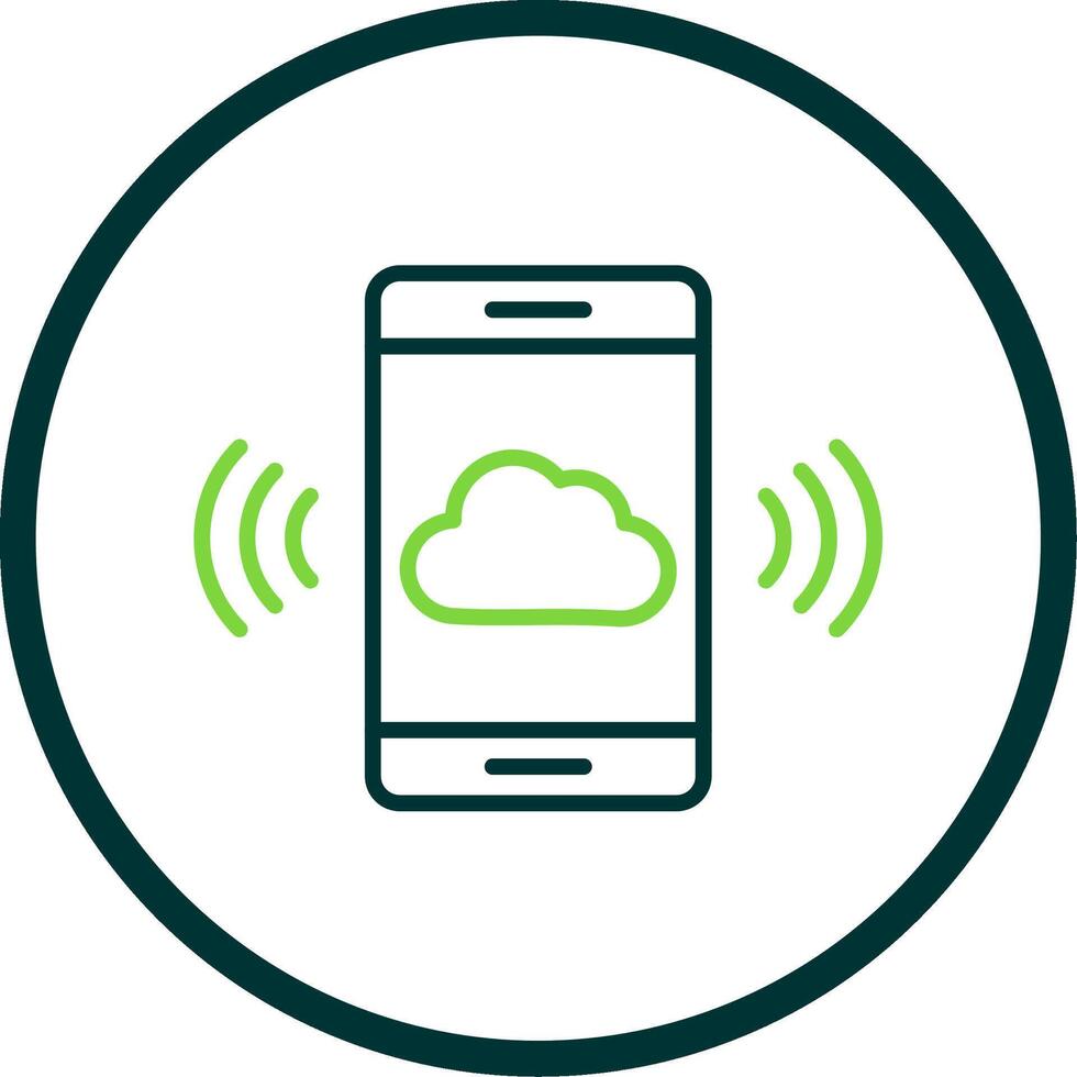 Mobile Cloud Line Circle Icon Design vector