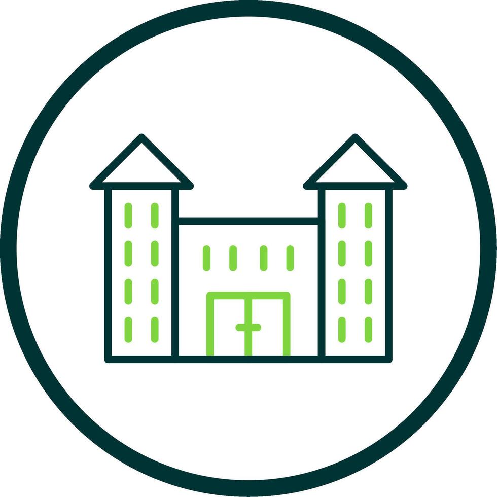 Victorian House Line Circle Icon Design vector