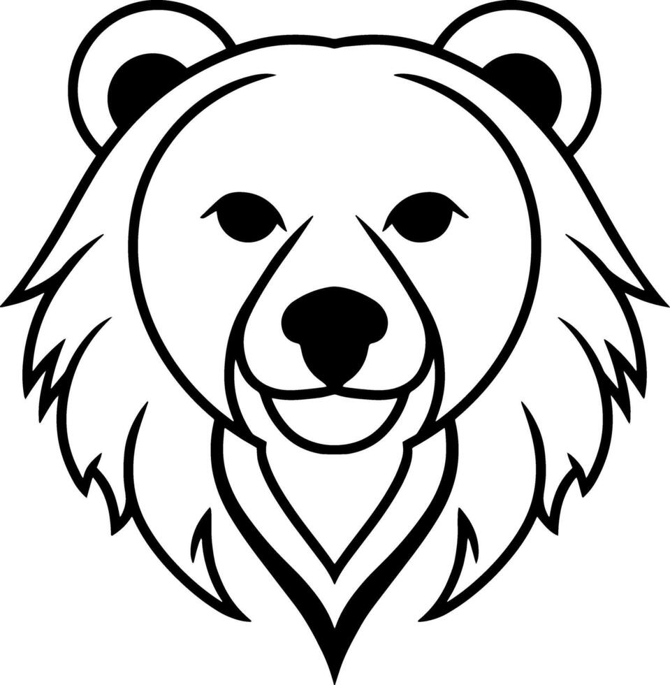 Cartoon bear clipart Animal logo Coloring page book vector