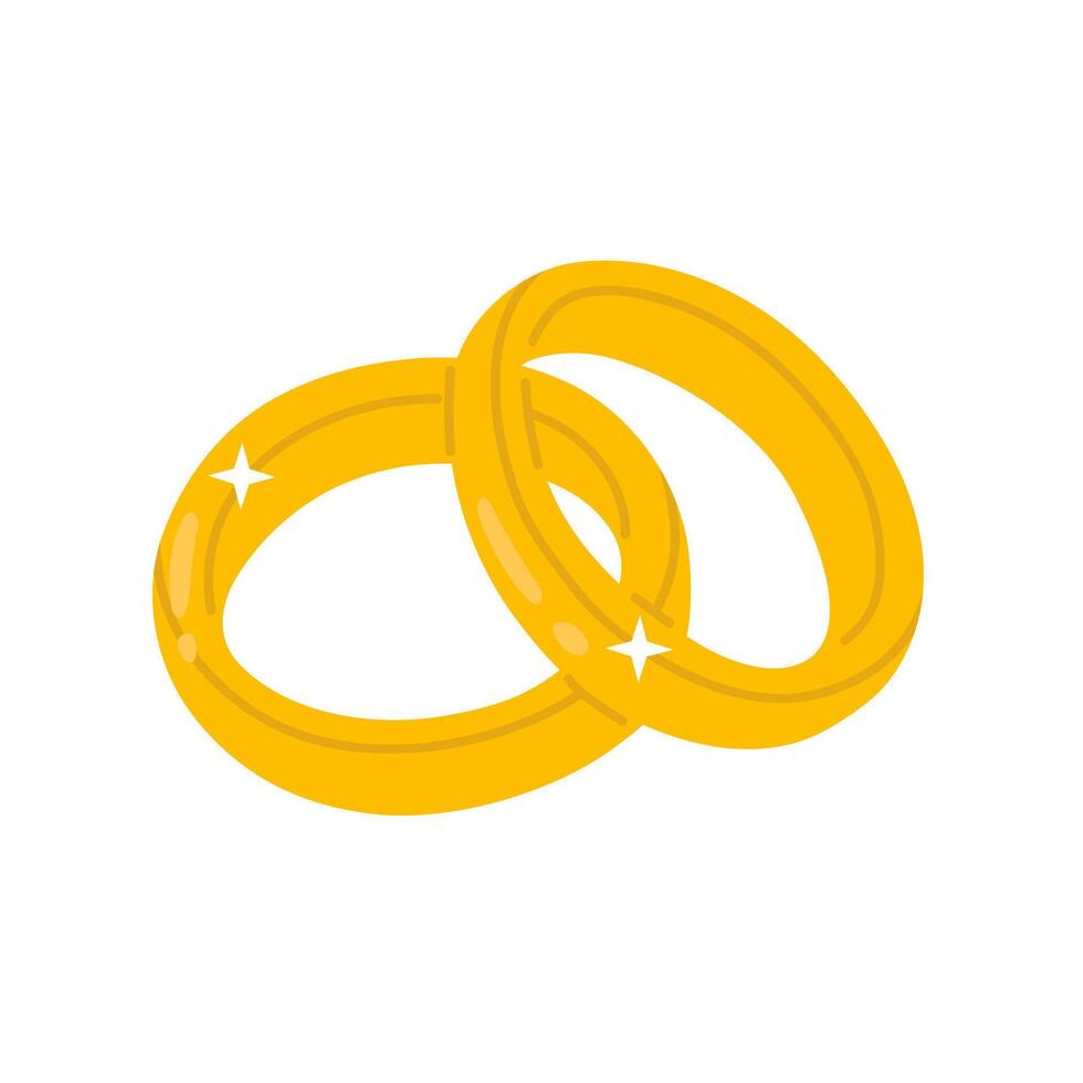 golden wedding rings vector