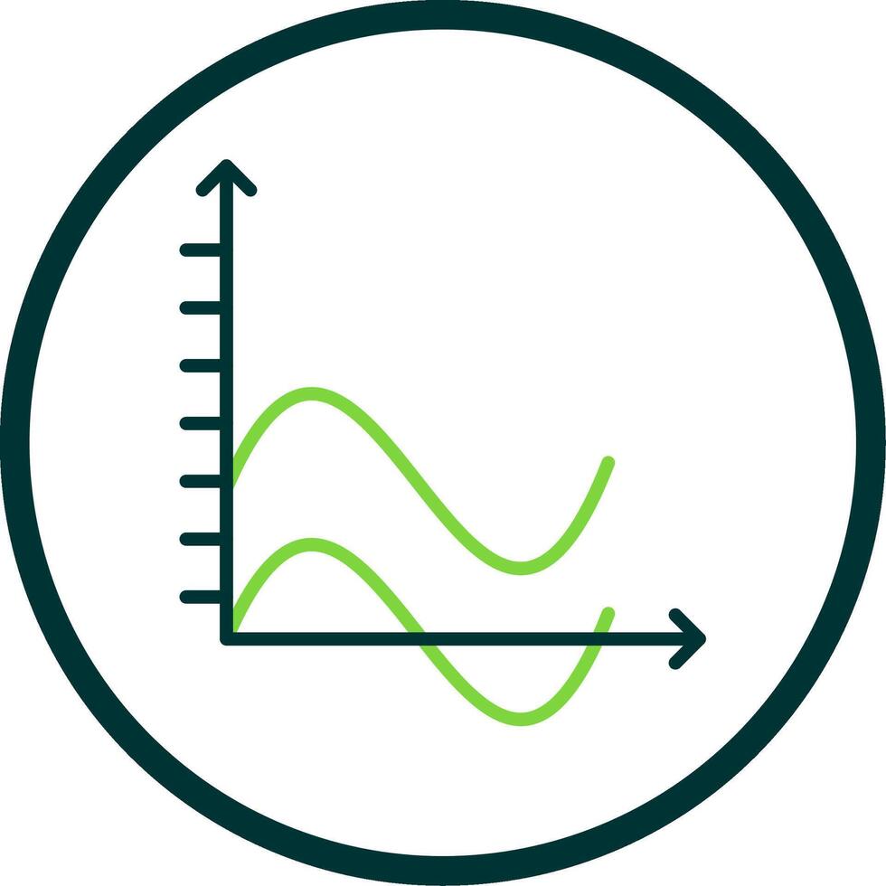 Wave Chart Line Circle Icon Design vector