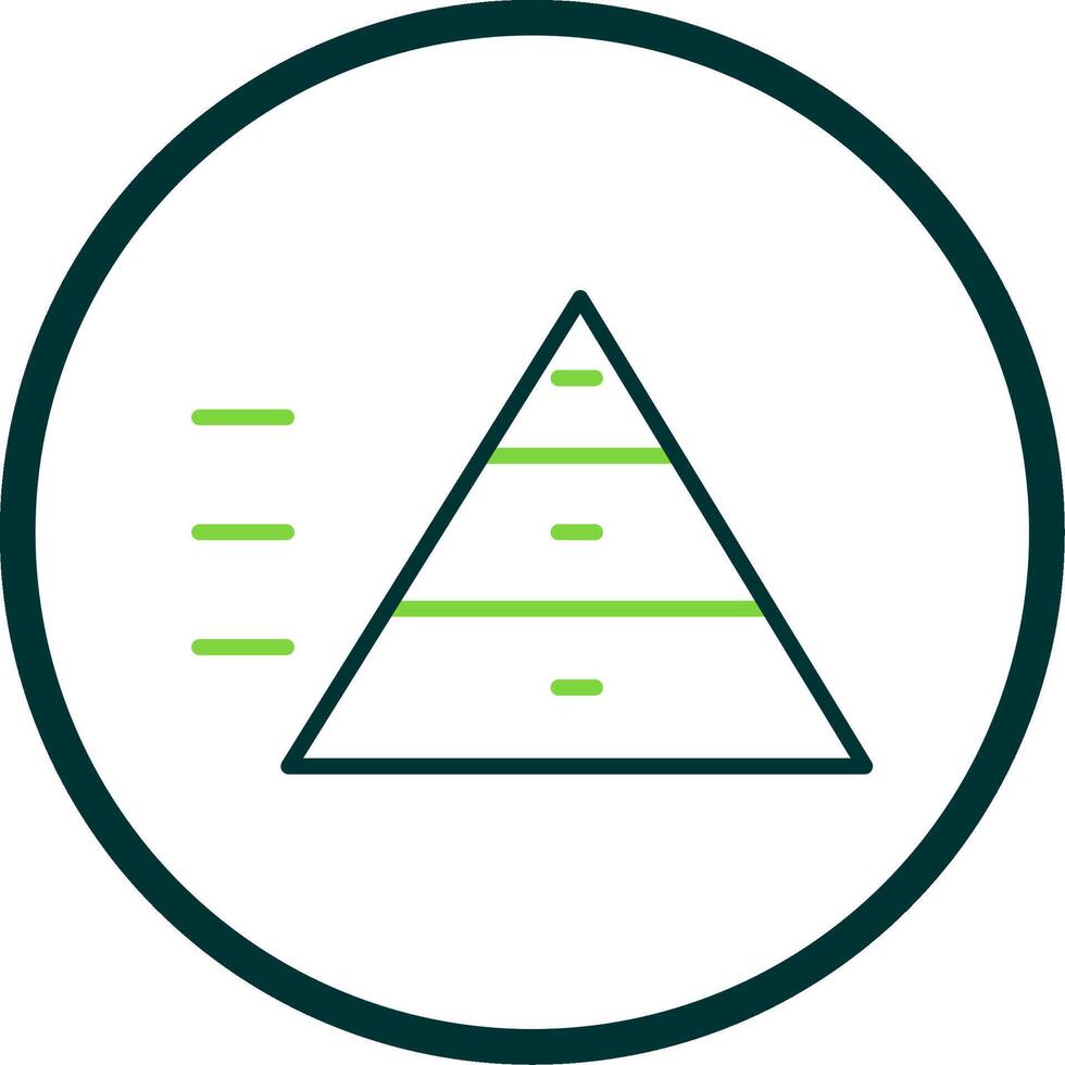 Pyramid Chart Line Circle Icon Design vector
