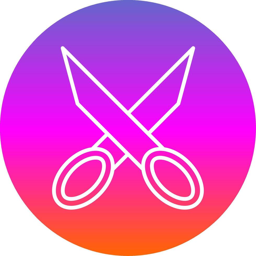 Scissors Line Gradient Circle Icon vector