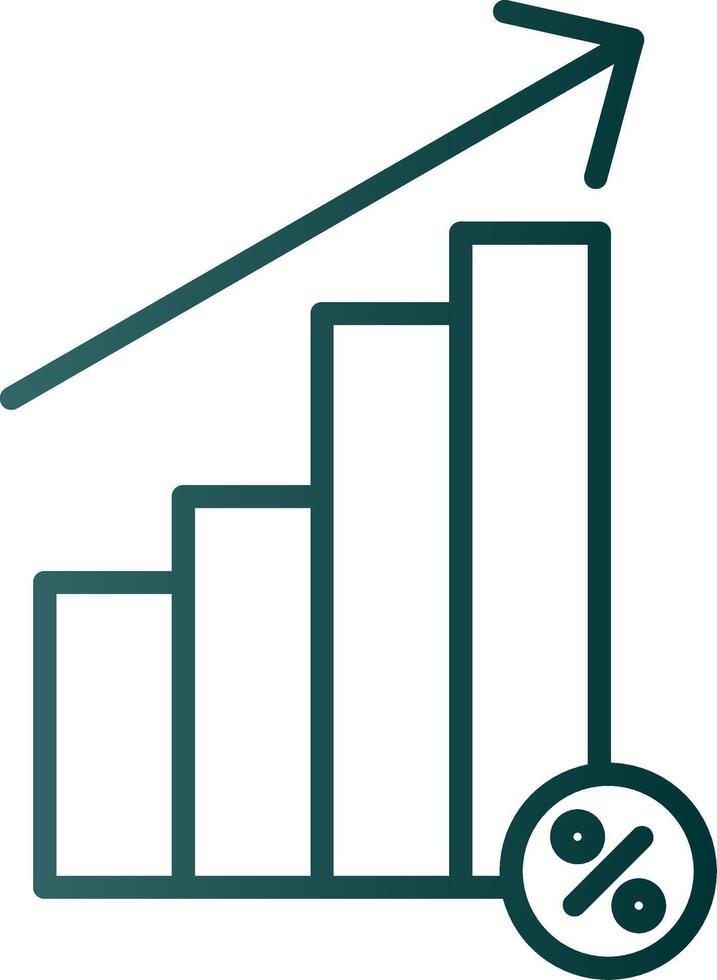 Interest Rate Line Gradient Icon vector