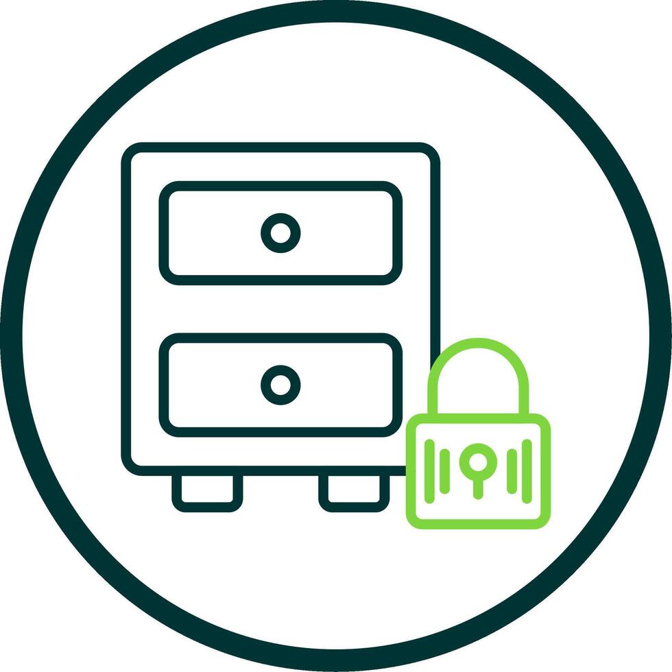 Filing Cabinet Line Circle Icon Design vector