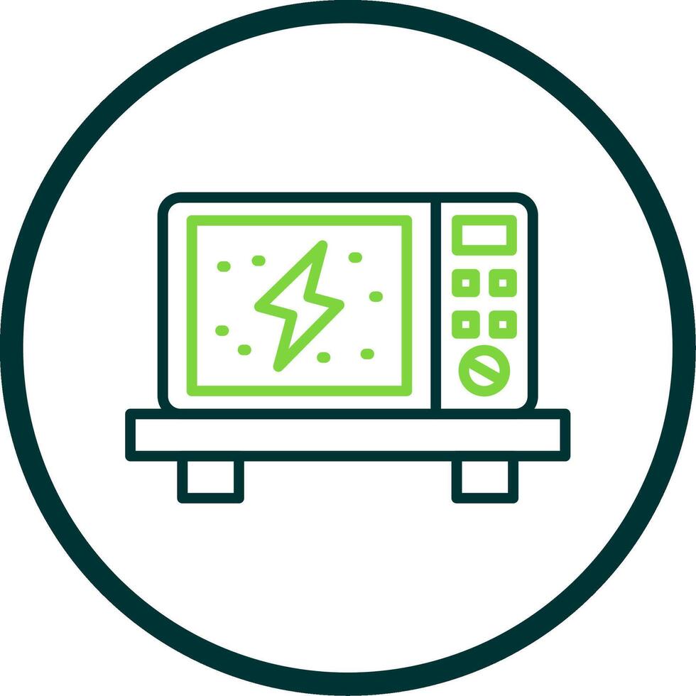 Microwave Line Circle Icon Design vector