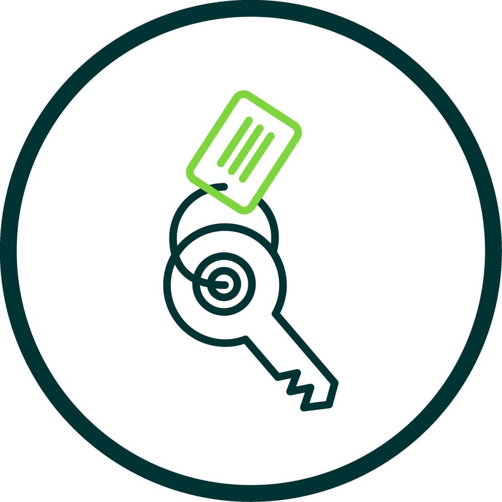 Keychain Line Circle Icon Design vector