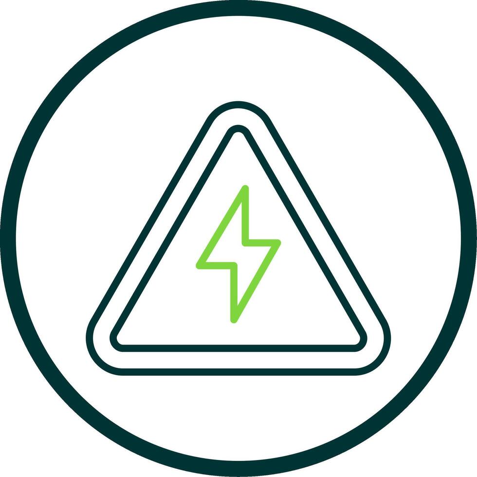 Electrical Danger Sign Line Circle Icon Design vector