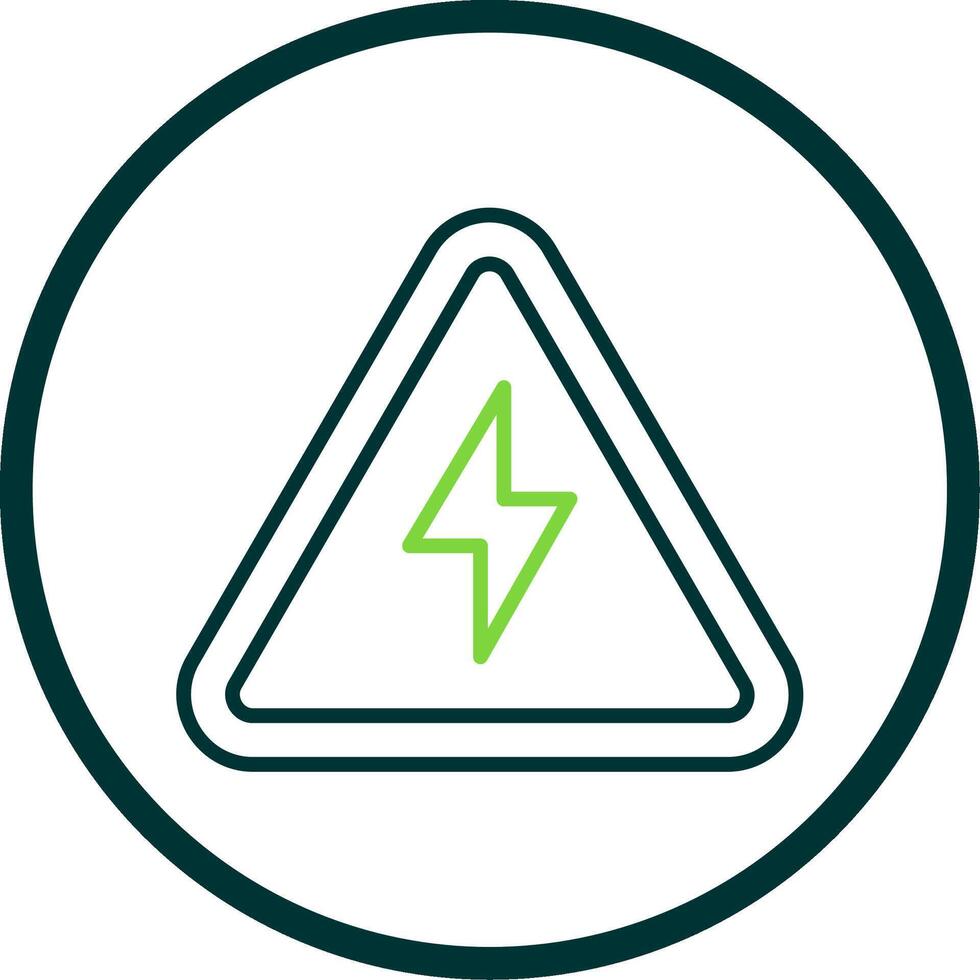 Electrical Danger Sign Line Circle Icon Design vector