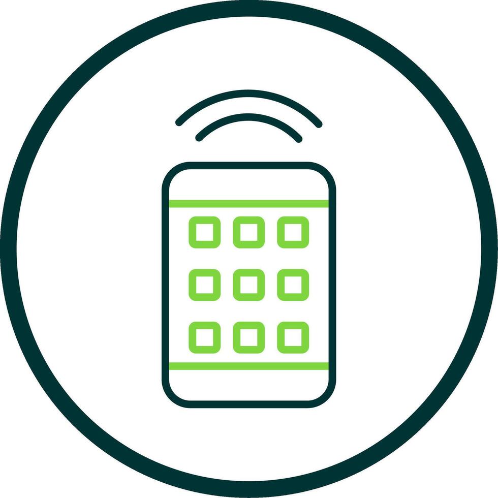 Remote Control Line Circle Icon Design vector