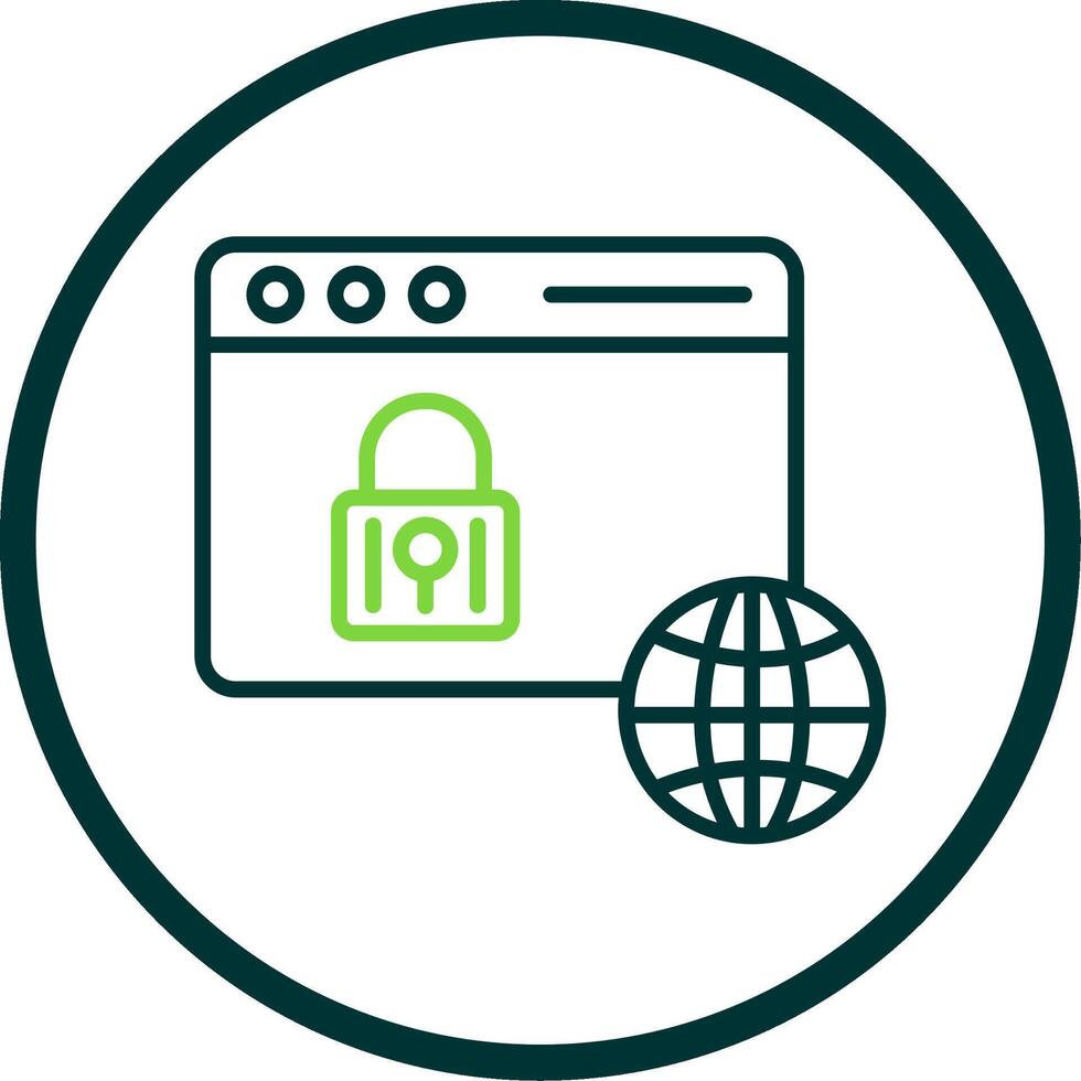 Web Security Line Circle Icon Design vector