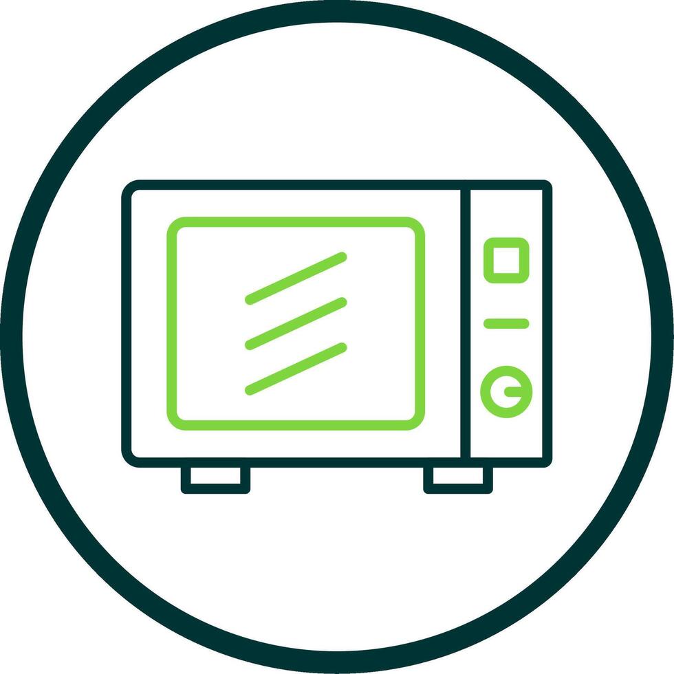 Microwave Line Circle Icon Design vector