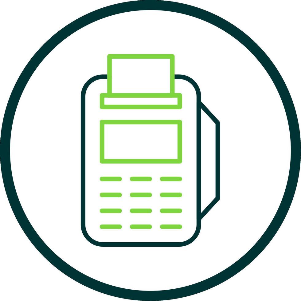 Pos Terminal Line Circle Icon Design vector