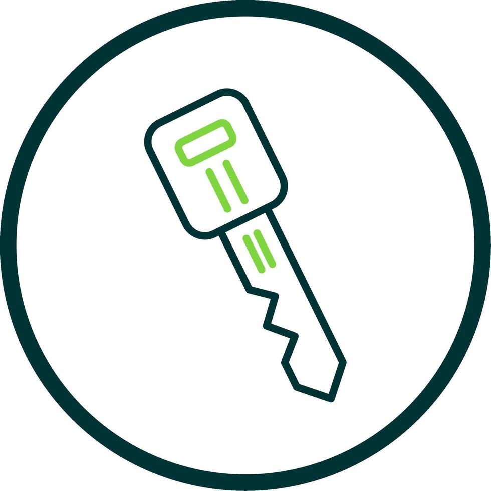 Car Key Line Circle Icon Design vector