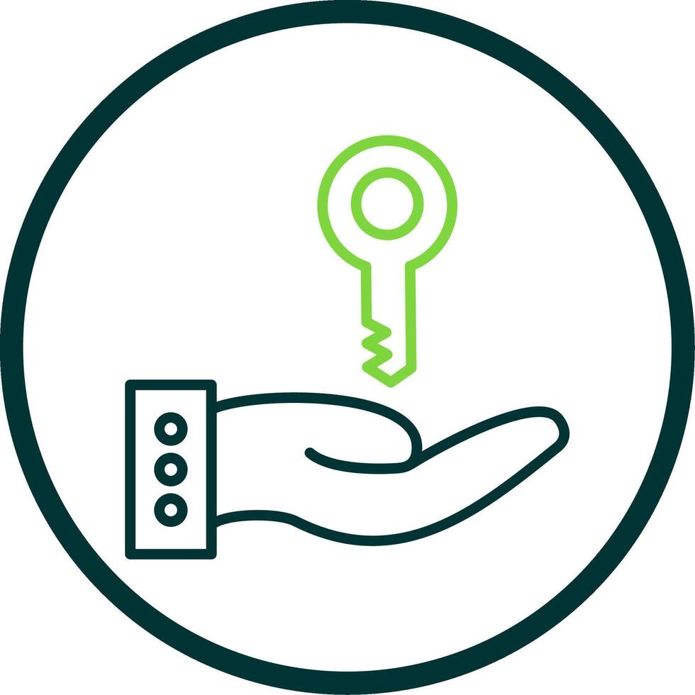 Hand Over Line Circle Icon Design vector