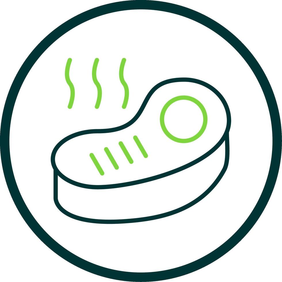 Steak Line Circle Icon Design vector