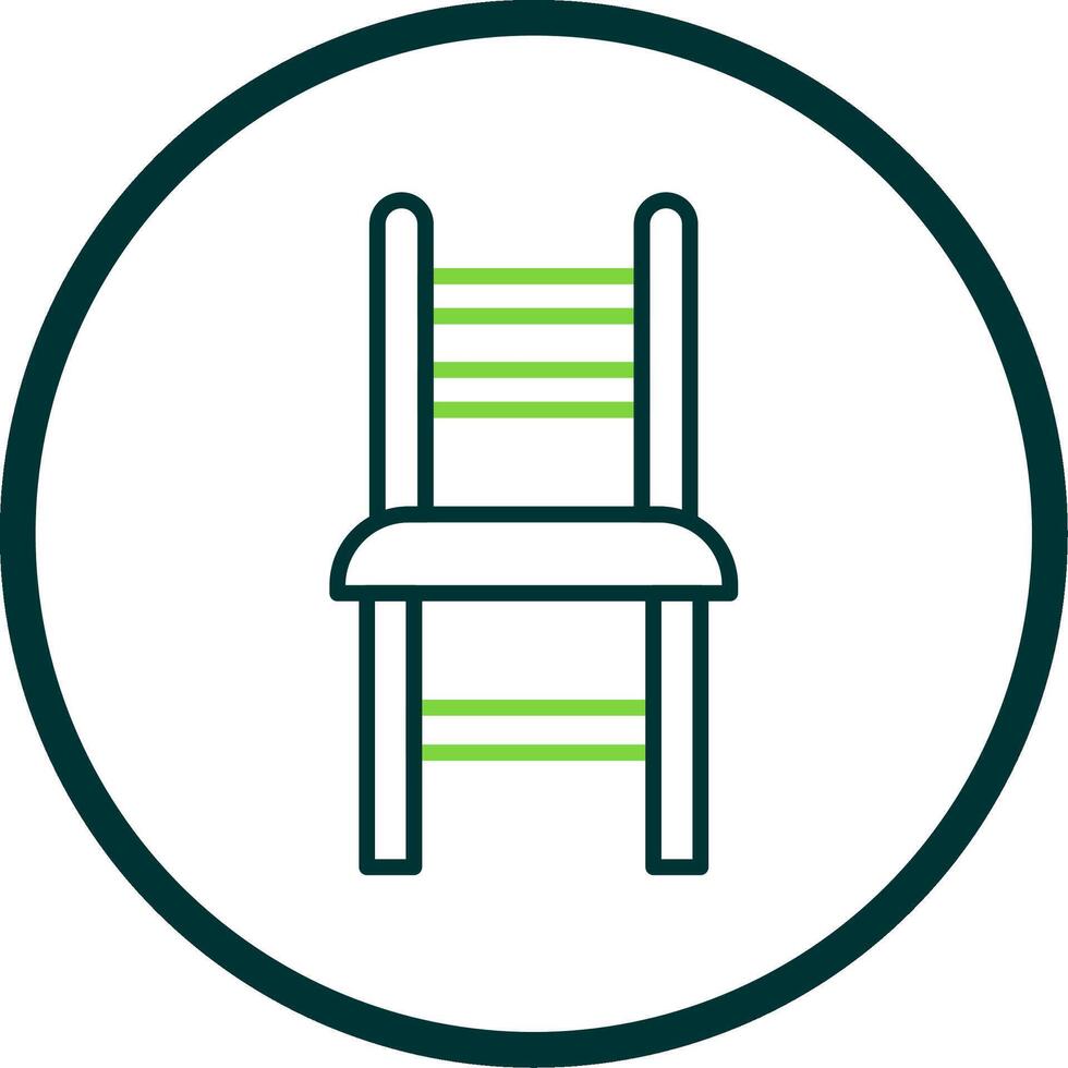 Dining Chair Line Circle Icon Design vector