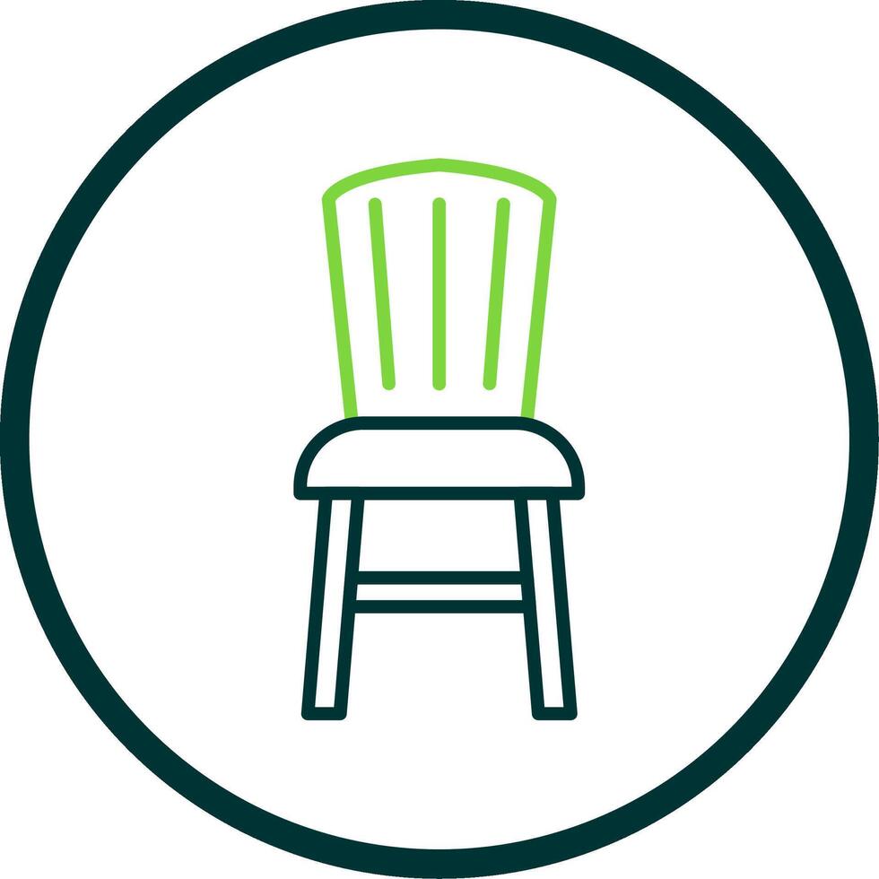 Dining Chair Line Circle Icon Design vector
