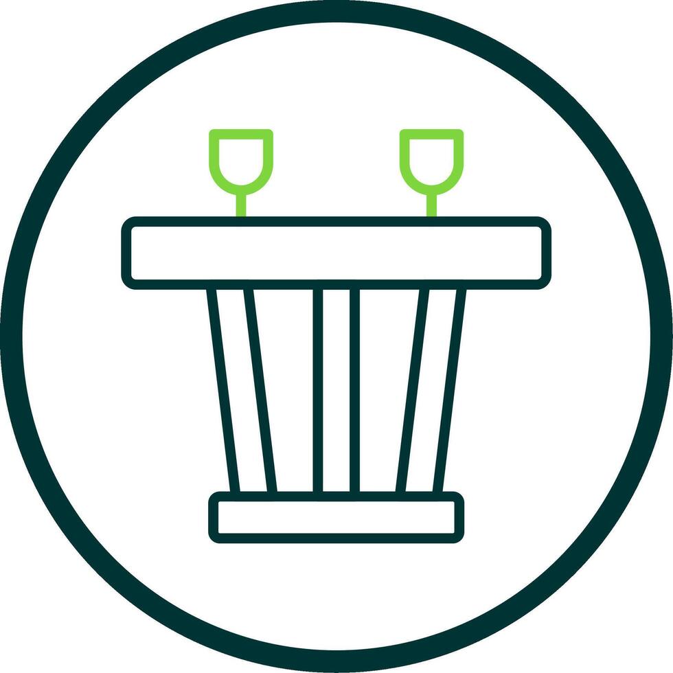 Dining Table Line Circle Icon Design vector
