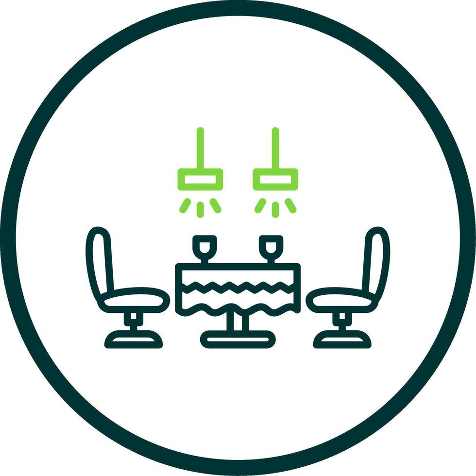 Dining Table Line Circle Icon Design vector