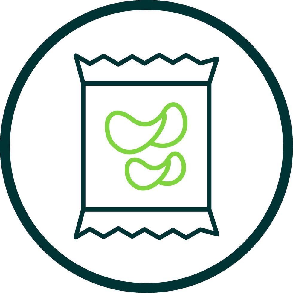 Crisps Line Circle Icon Design vector