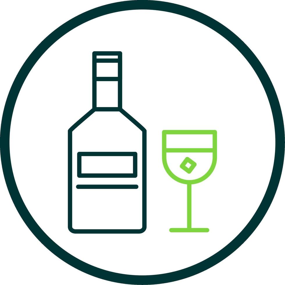 Whiskey Line Circle Icon Design vector