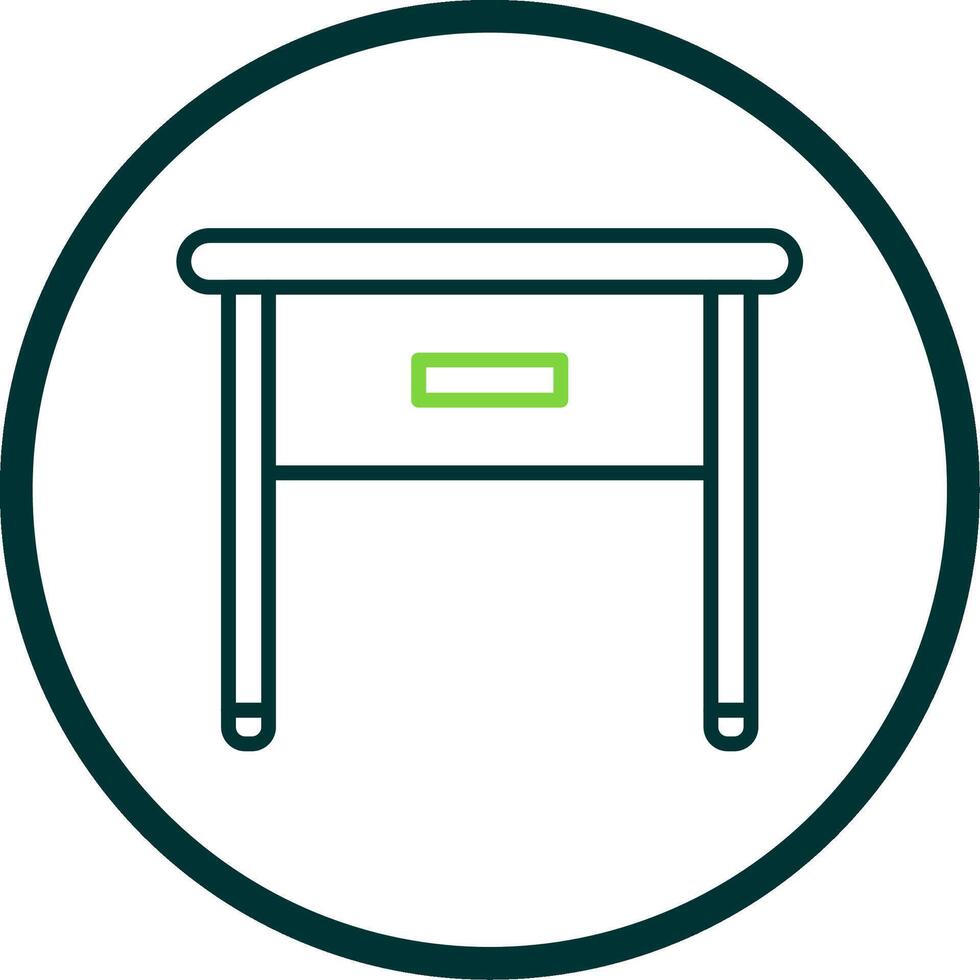 Side Table Line Circle Icon Design vector