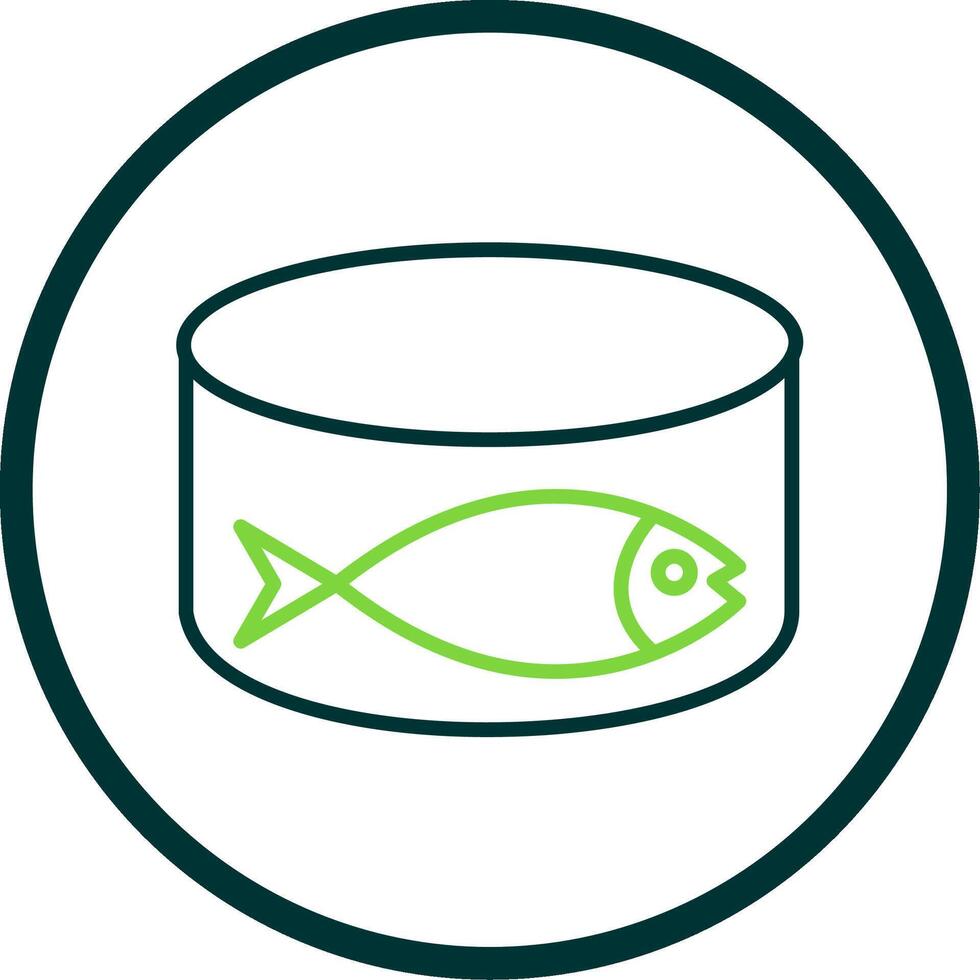 Tuna Can Line Circle Icon Design vector